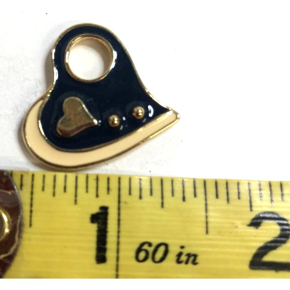 Gold Heart-Shaped Enamel Charms - Mixed Colors Decorative Pendants For DIY Jewel